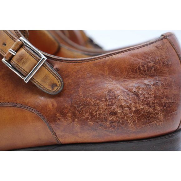 Magnanni Double Monk Strap Men's Size 9 M Brown Dress Shoes 12754 - Picture 12 of 12